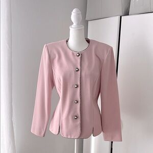Vintage Classic Blazer with Pearl Accent Buttons